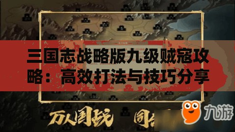 三国志战略版九级贼寇攻略：高效打法与技巧分享