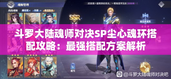 斗罗大陆魂师对决SP尘心魂环搭配攻略：最强搭配方案解析