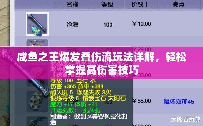 咸鱼之王爆发叠伤流玩法详解，轻松掌握高伤害技巧